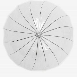 Зонт-трость прозрачный Almas 306, цветной кант (чёрный или белый), полуавтомат (ассортимент расцветок)